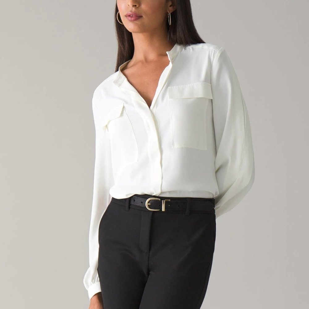 white house black market long sleeve soft shirt